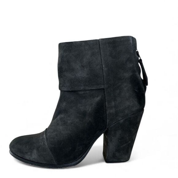 Rag & Bone Suede Granite Newberry Grey Block Heel Zip-Up Ankle Booties 7.5 - Picture 9 of 9